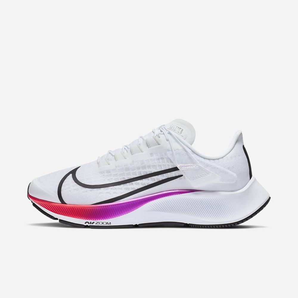 Chaussure De Running Nike Air Zoom Pegasus 37 FlyEase Blanche 0349-612 White/Hyper Violet/Spruce Aura/Flash Crimson Femme | EZP-38660979